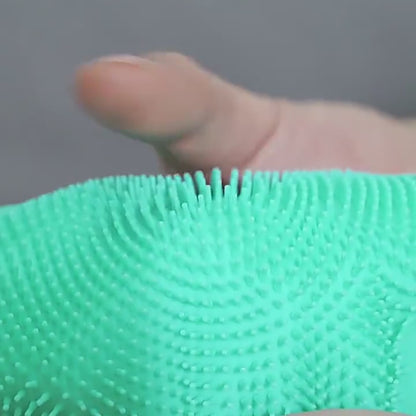 Guante de Aseo y Masaje para Mascotas - Silicona Verde